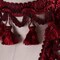 1 Yard Elegant Red Gimp Trim with Decorative Silky Tassels for Upholstery & Drapery